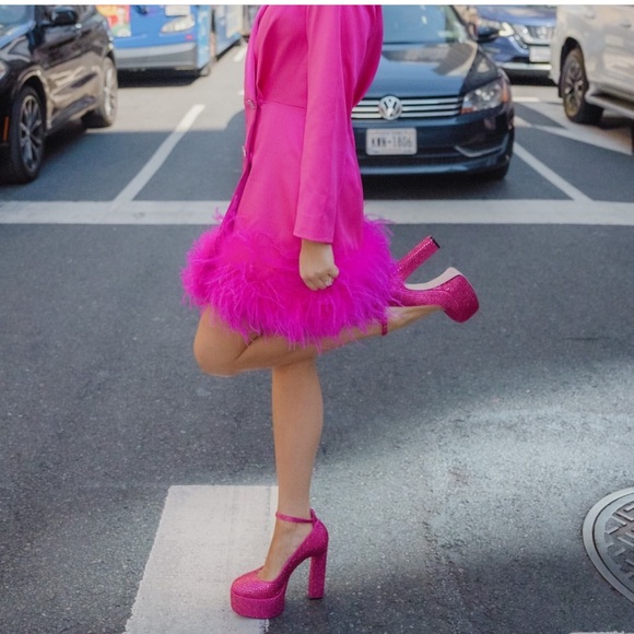 Antonio Melani x Breast Cancer Awareness Capsule Hotfix Rhinestone Platform Pump - Picture 5 of 13